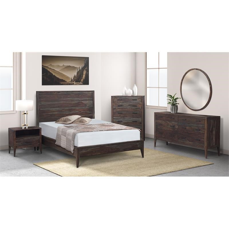 Hawthorne Collections Fall River Solid Sheesham Wood Nightstand - Brown
