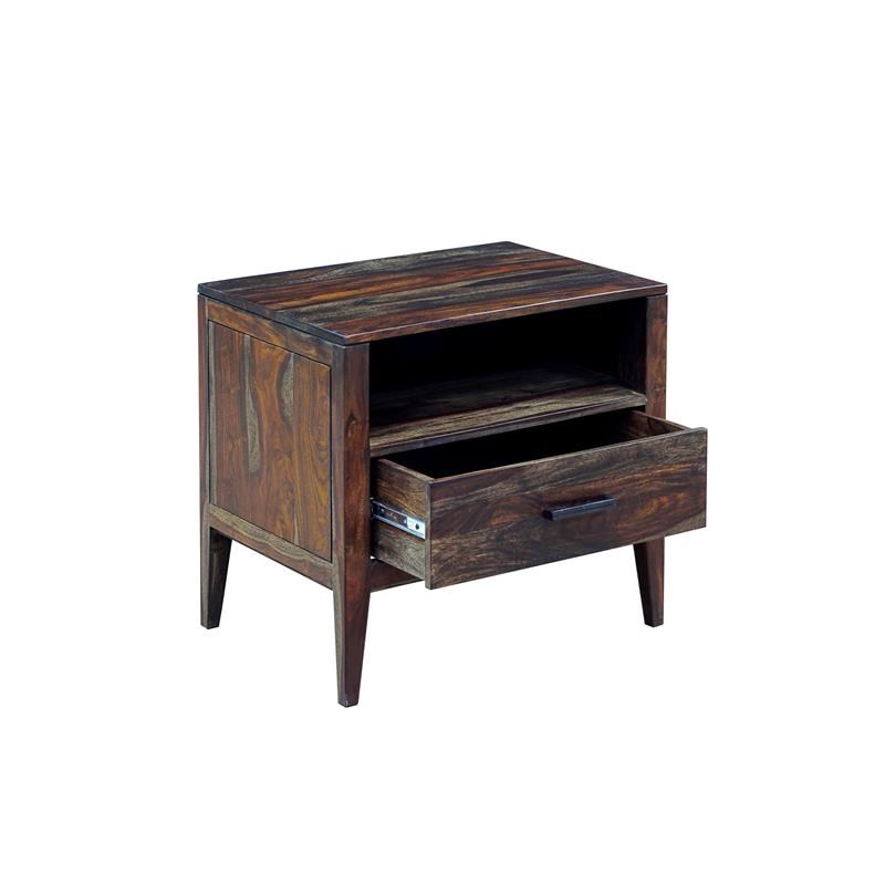Hawthorne Collections Fall River Solid Sheesham Wood Nightstand - Brown