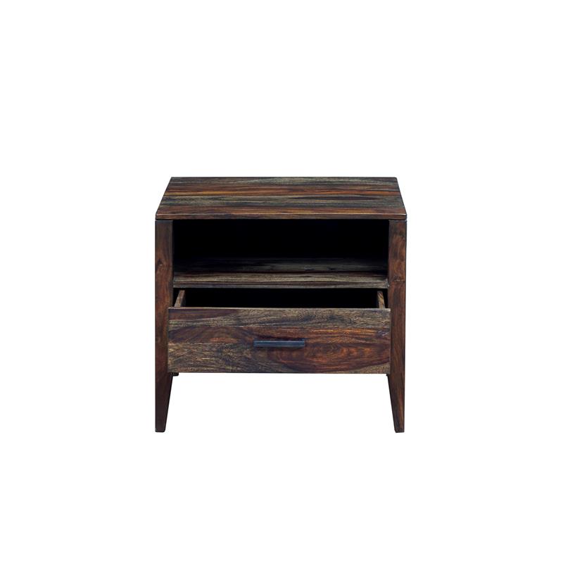 Hawthorne Collections Fall River Solid Sheesham Wood Nightstand - Brown