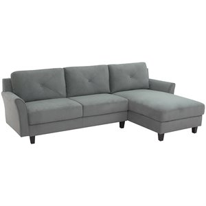 Hawthorne Collections Sectional with Curved Arms in Gray