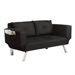 Hawthorne Collections Convertible Sofa in Black
