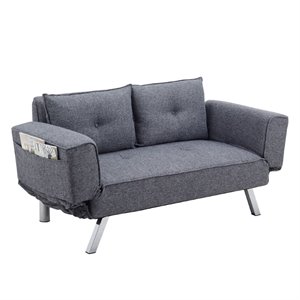 Hawthorne Collections Convertible Sofa in Dark Gray
