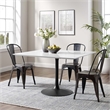 Hawthorne Collections Lacquered MDF Black/White Dining Table Square Modern 47