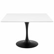 Hawthorne Collections Lacquered MDF Black/White Dining Table Square Modern 47