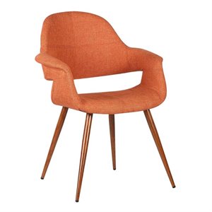 Hawthorne Collections Dining Chair in Walnut and Orange