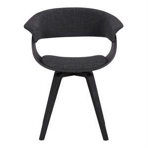 Hawthorne Collections 19&quotH Fabric Dining Chair in Black Brush and Charcoal