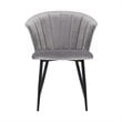 Hawthorne Collections Velvet Dining Arm Chair in Gray and Black