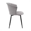 Hawthorne Collections Velvet Dining Arm Chair in Gray and Black