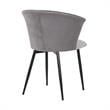 Hawthorne Collections Velvet Dining Arm Chair in Gray and Black