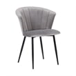 Hawthorne Collections Velvet Dining Arm Chair in Gray and Black
