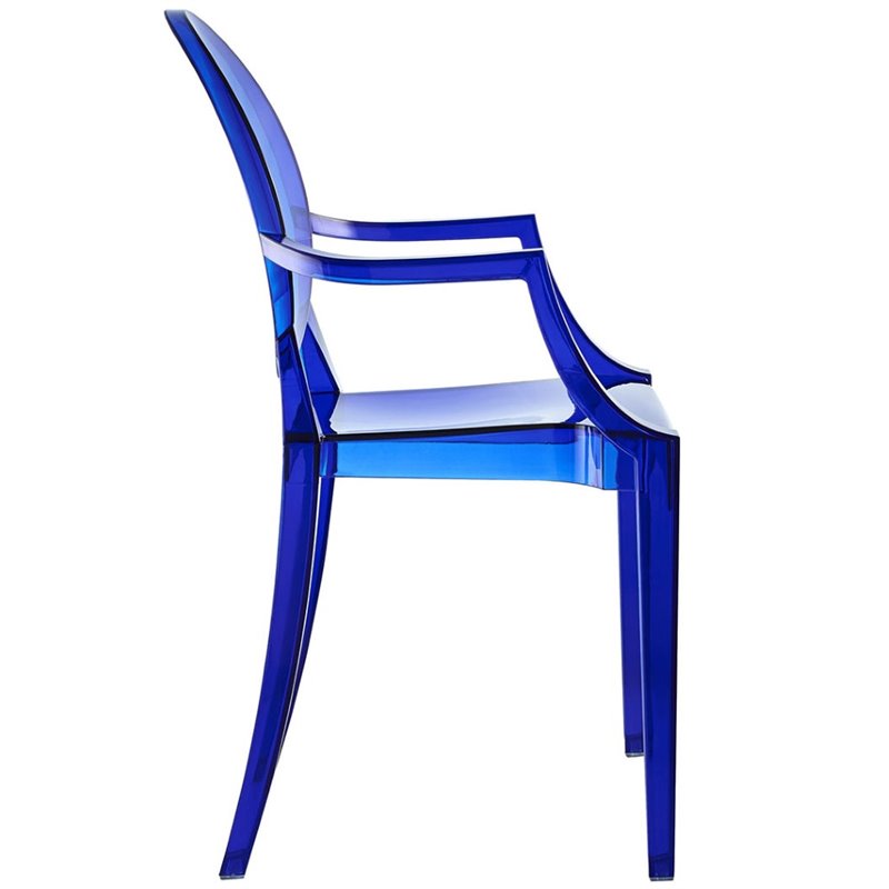 Hawthorne Collections Dining Arm Chair in Blue (Set of 4)