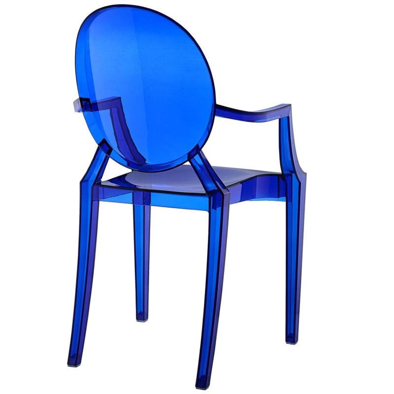 Hawthorne Collections Dining Arm Chair in Blue (Set of 4)