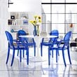 Hawthorne Collections Dining Arm Chair in Blue (Set of 4)