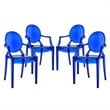 Hawthorne Collections Dining Arm Chair in Blue (Set of 4)