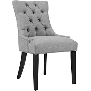 Hawthorne Collections Fabric Upholstered Dining Side Chair in Light Gray
