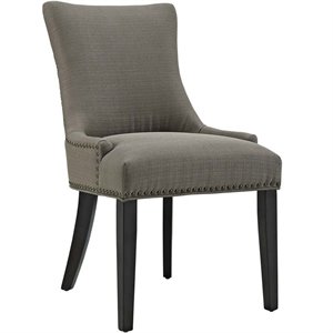 Hawthorne Collections Fabric Upholstered Dining Side Chair in Granite