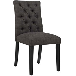 Hawthorne Collections Fabric Upholstered Dining Side Chair in Brown