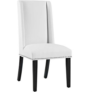 Hawthorne Collections Faux Leather Upholstered Dining Side Chair in White