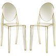 Hawthorne Collections Clear Dining Side Chair in Yellow (Set of 2)