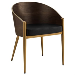 Hawthorne Collections Dining Arm Chair in Black and Gold