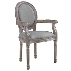 Hawthorne Collections Upholstered Dining Arm Chair in Light Gray