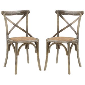 Hawthorne Collections Dining Side Chair in Gray (Set of 2)