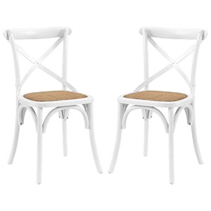Hawthorne Collections Dining Side Chair in White (Set of 2)