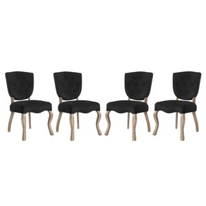 Hawthorne Collections Dining Side Chair in Black (Set of 4)
