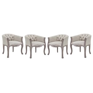 Hawthorne Collections Upholstered Dining Armchair in Beige (Set of 4)
