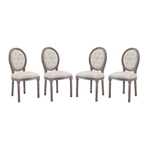 Hawthorne Collections Upholstered Side Chair in Beige (Set of 4)