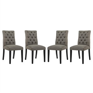 Hawthorne Collections 21.5&quot Modern Fabric Dining Chair in Gray (Set of 4)