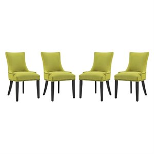 Hawthorne Collections 20.5&quot Fabric/Rubber wood Dining Chair in Green (Set of 4)