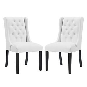 Hawthorne Collections Vinyl Dining Chair in White (Set of 2)