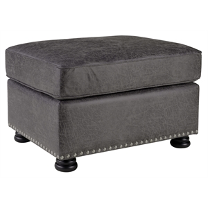 Hawthorne Collections Elk River Traditional Ottoman - Gray