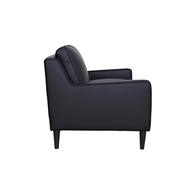 Hawthorne Collections Lazio High Quality Leather Loveseat - Black