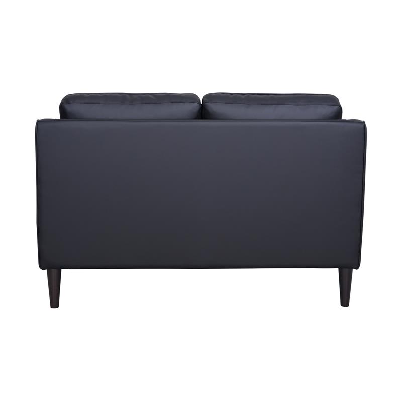 Hawthorne Collections Lazio High Quality Leather Loveseat - Black