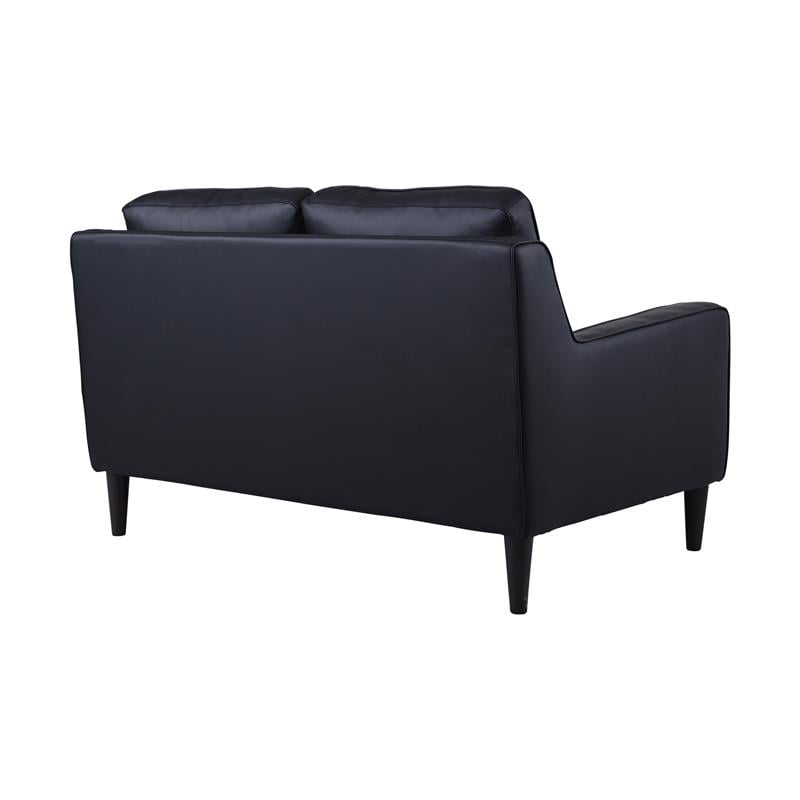 Hawthorne Collections Lazio High Quality Leather Loveseat - Black