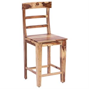 Hawthorne Collections Sante Fe Solid Sheesham Wood Counter Chair - Natural