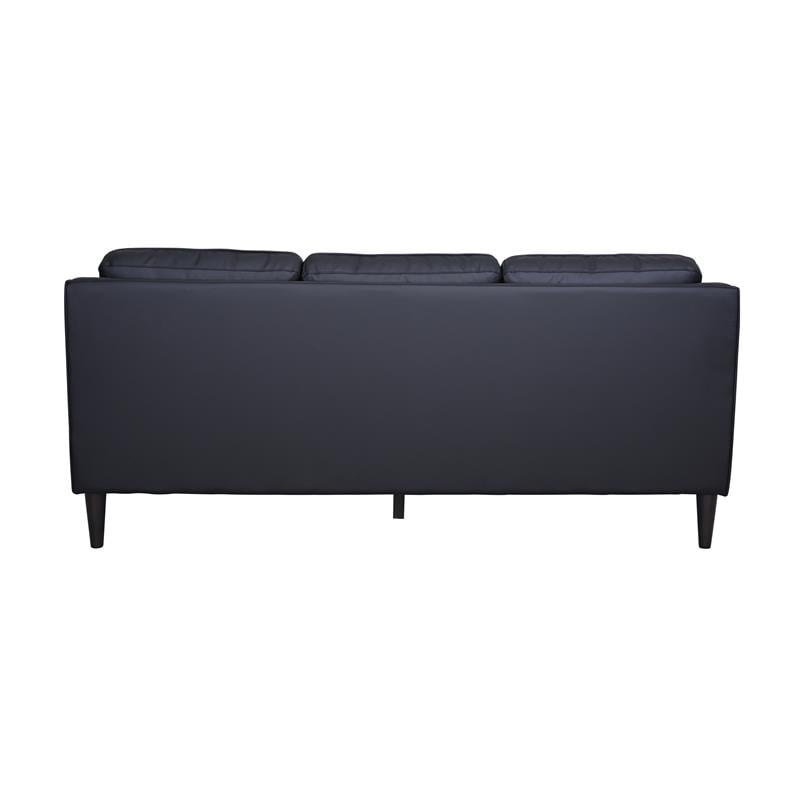 Hawthorne Collections Lazio High Quality Leather Sofa - Black