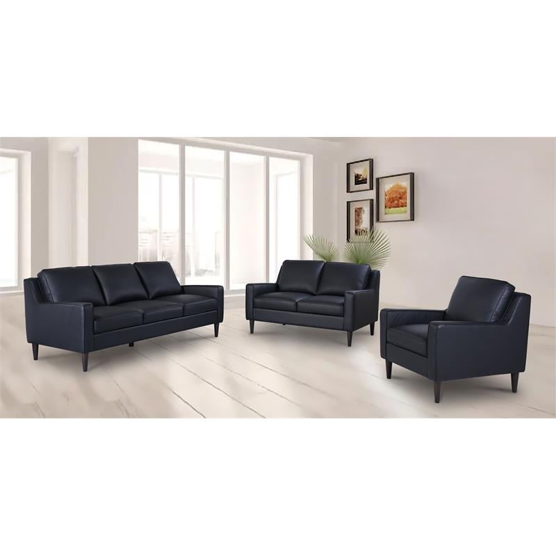 Hawthorne Collections Lazio High Quality Leather Sofa - Black