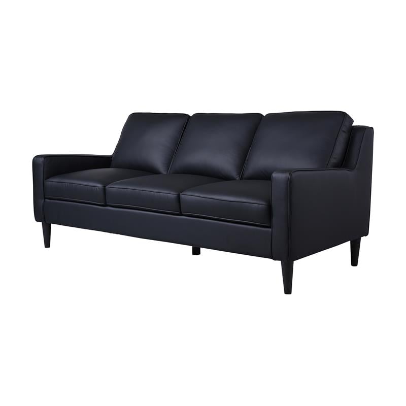 Hawthorne Collections Lazio High Quality Leather Sofa - Black