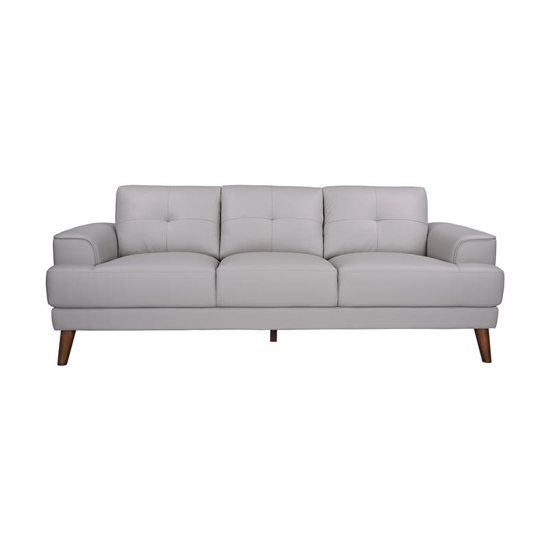 Hawthorne Collections Anzio Top Quality Leather Sofa - Cream
