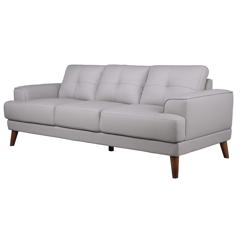 Hawthorne Collections Anzio Top Quality Leather Sofa - Cream