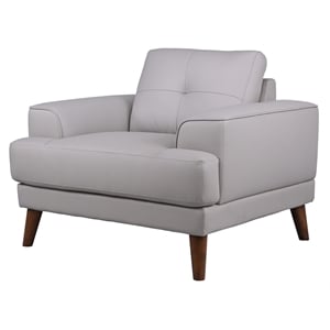 Hawthorne Collections Anzio Top Quality Leather Chair - Cream