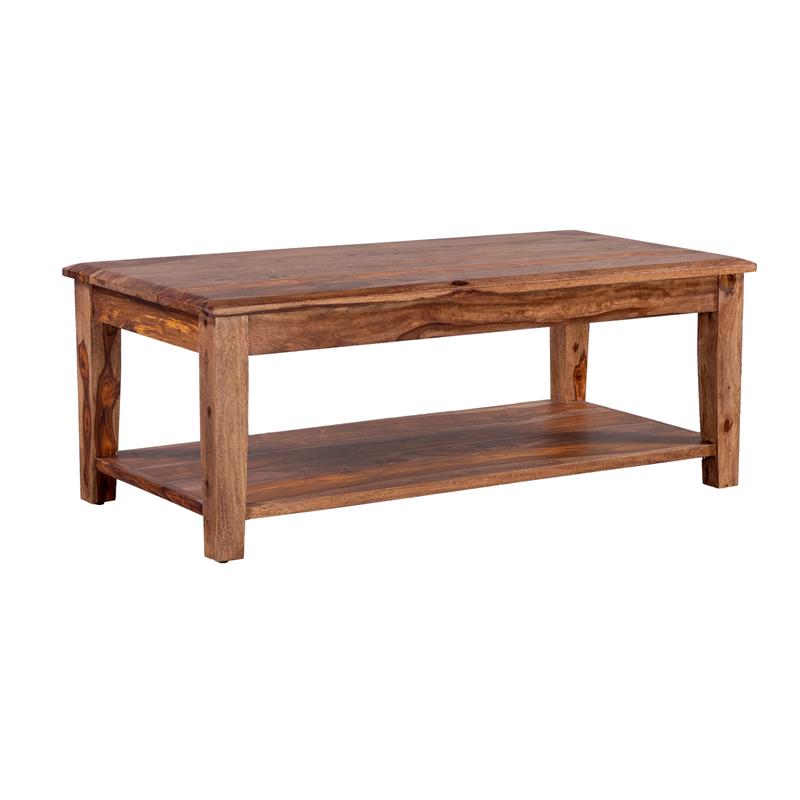 Hawthorne Collections Sonora Solid Sheesham Wood Coffee Table - Brown