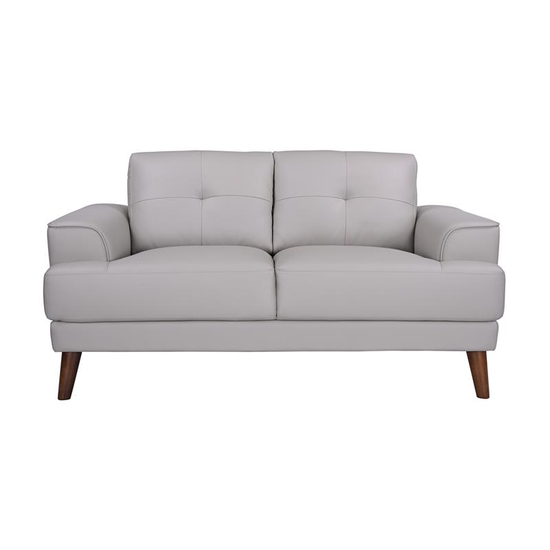 Hawthorne Collections Anzio Top Quality Leather Loveseat - Cream
