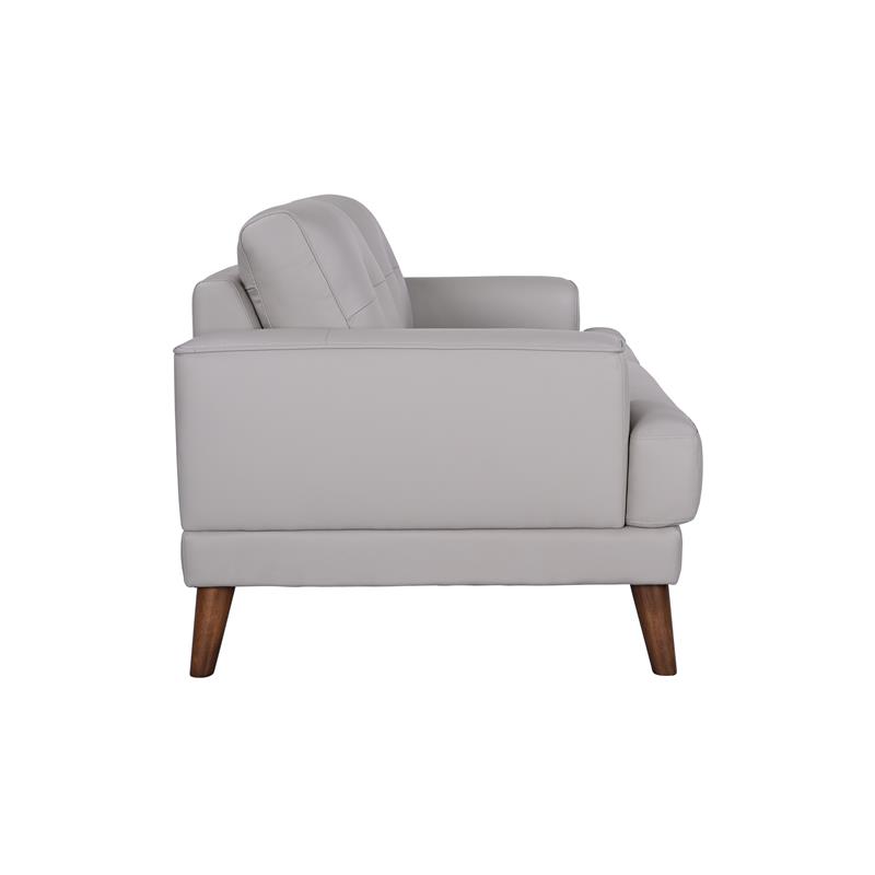 Hawthorne Collections Anzio Top Quality Leather Loveseat - Cream