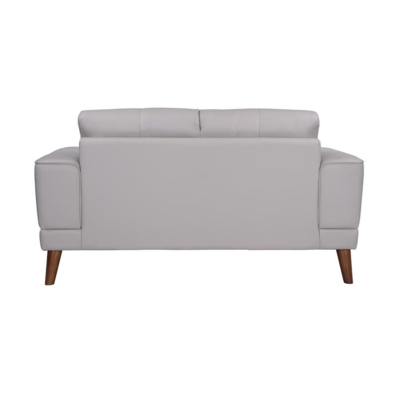 Hawthorne Collections Anzio Top Quality Leather Loveseat - Cream