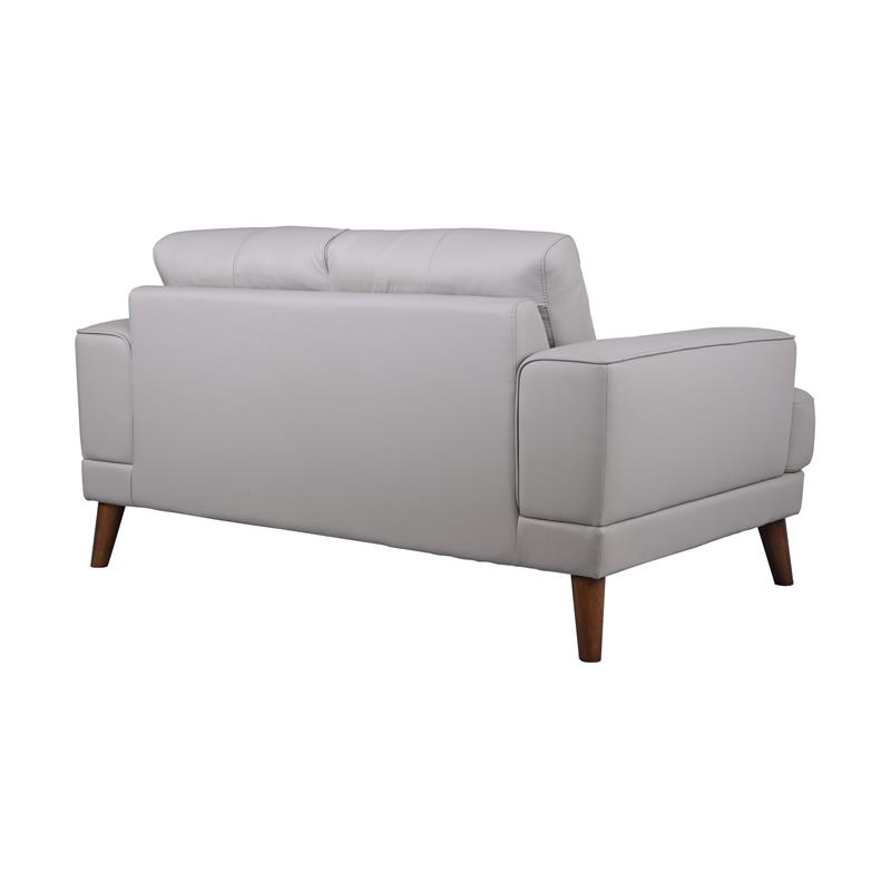 Hawthorne Collections Anzio Top Quality Leather Loveseat - Cream