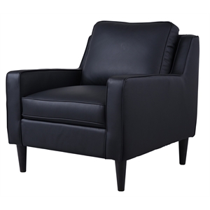 Hawthorne Collections Lazio High Quality Leather Chair - Black